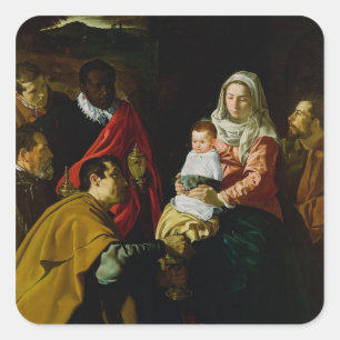 Adoration of the Kings, 1619 Square Sticker