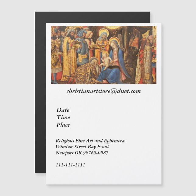 Adoration of the Kings  (Adorazione dei Magi) Magnetic Invitation (Front/Back)