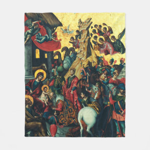 Adoration of the Kings by Michele Damaschino Fleece Blanket
