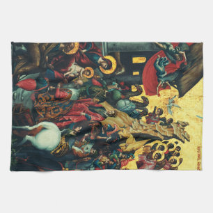 Adoration of the Kings by Michele Damaschino Tea Towel