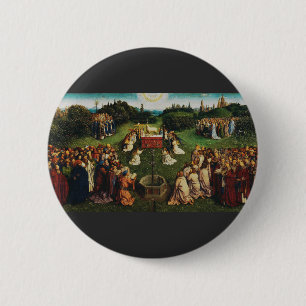 Adoration of the Lamb by Jan van Eyck 6 Cm Round Badge