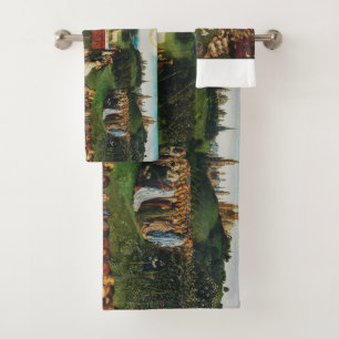 Adoration of the Lamb by Jan van Eyck Bath Towel Set