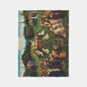Adoration of the Lamb by Jan van Eyck Fleece Blanket