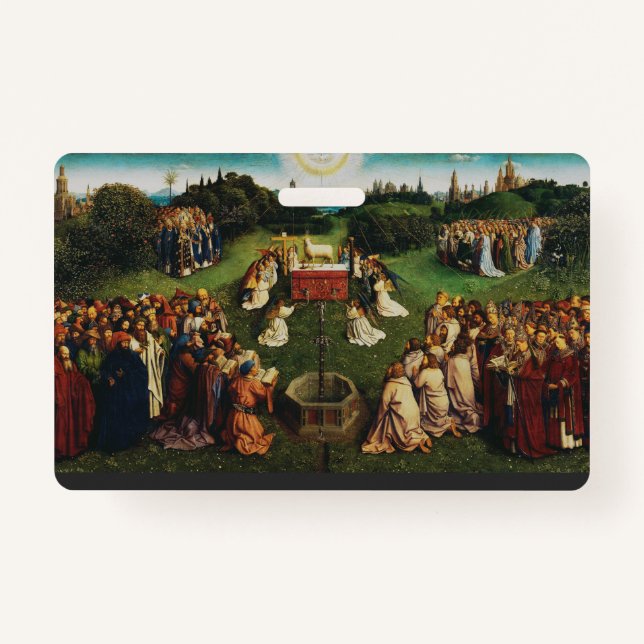 Adoration of the Lamb by Jan van Eyck ID Badge (Front)