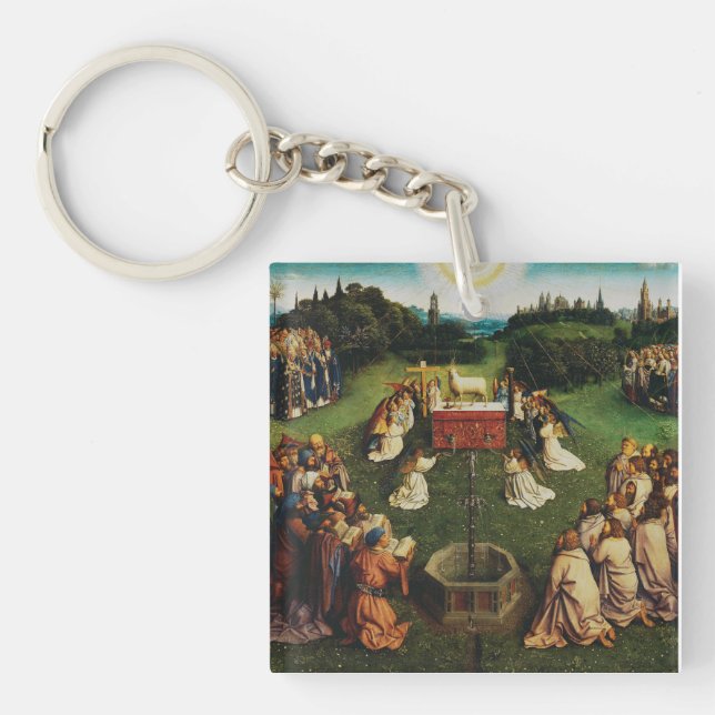 Adoration of the Lamb by Jan van Eyck Key Ring (Front)