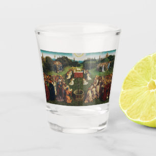 Adoration of the Lamb by Jan van Eyck Shot Glass