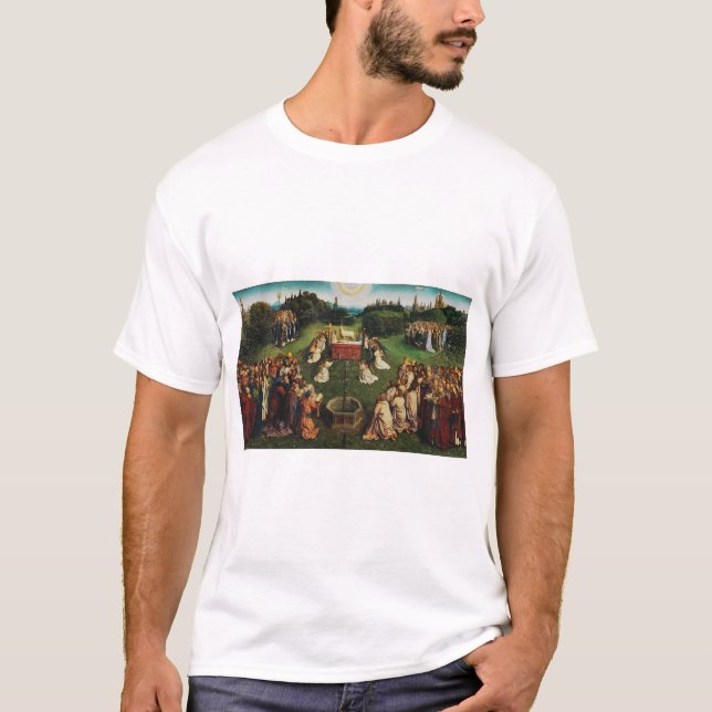 Adoration of the Lamb by Jan van Eyck T-Shirt (Front)