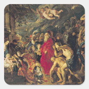 Adoration of the Magi, 1610 Square Sticker