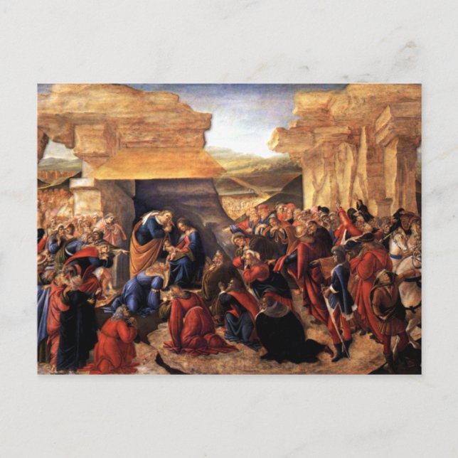 Adoration of the Magi - Botticelli Postcard (Front)