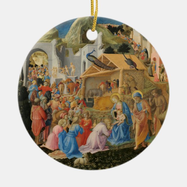 Adoration of the Magi by Fra Angelico and Filippo  Ceramic Ornament (Front)