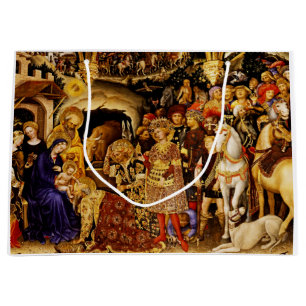 Adoration of the Magi by Gentile da Fabriano Large Gift Bag