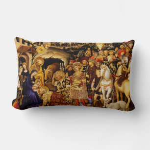 Adoration of the Magi by Gentile da Fabriano Lumbar Cushion