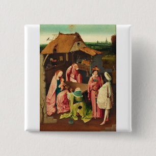 Adoration of the Magi by Hieronymus Bosch 15 Cm Square Badge