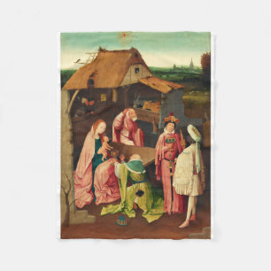 Adoration of the Magi by Hieronymus Bosch Fleece Blanket