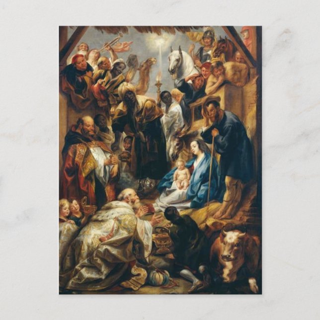 Adoration of the Magi by Jacob Jordaens Postcard (Front)