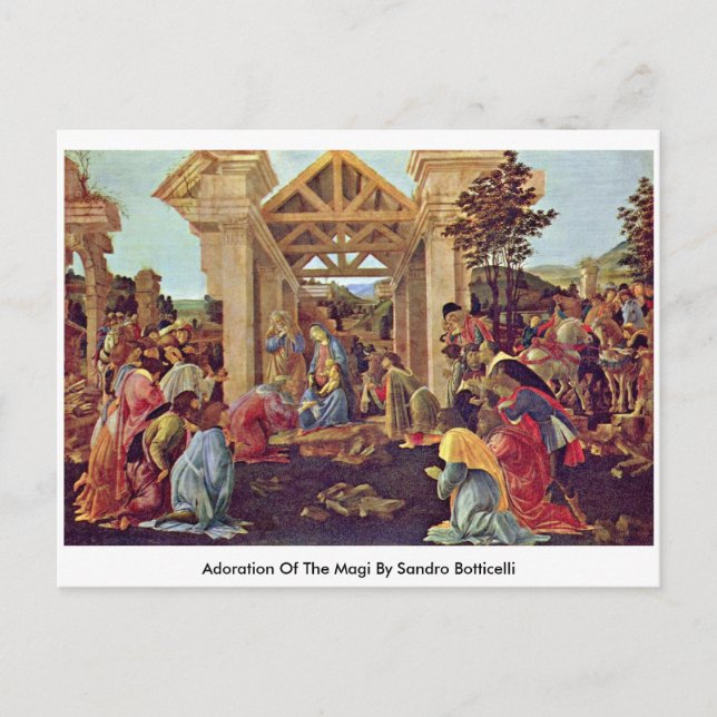 Adoration Of The Magi By Sandro Botticelli Postcard (Front)