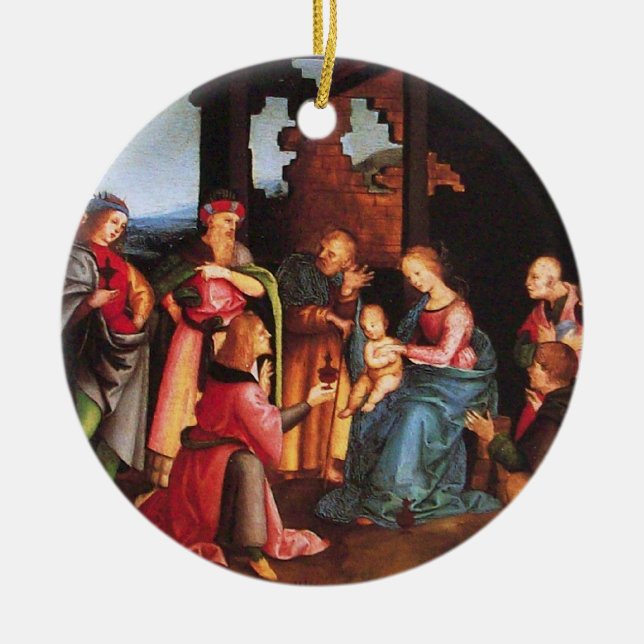 ADORATION OF THE MAGI CERAMIC ORNAMENT (Front)