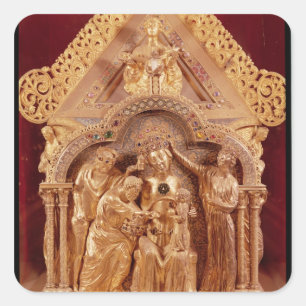 Adoration of the Magi, gabled end Square Sticker