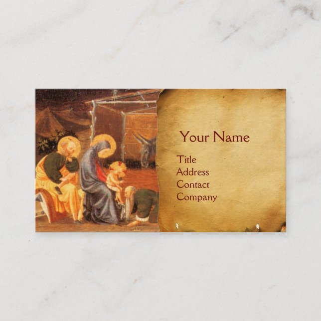 ADORATION OF THE MAGI NATIVITY PARCHMENT BUSINESS CARD (Front)