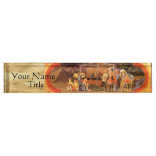 ADORATION OF THE MAGI NATIVITY PARCHMENT NAMEPLATE
