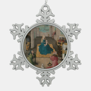 Adoration of the Magi Snowflake Pewter Christmas Ornament