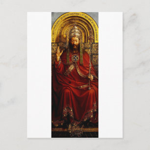 Adoration of the Mystic Lamb by Jan van Eyck Holiday Postcard