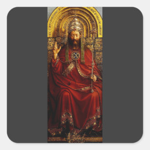 Adoration of the Mystic Lamb by Jan van Eyck Square Sticker