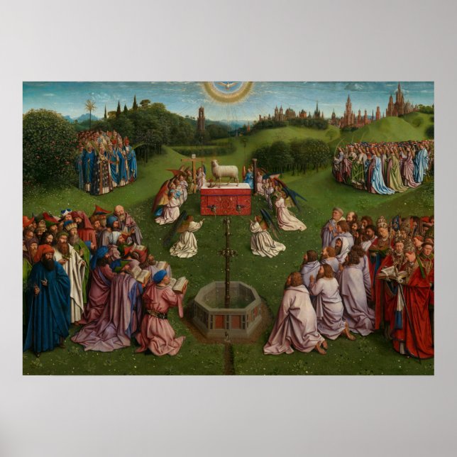 Adoration of the Mystic Lamb, The Ghent Altarpiece Poster (Front)