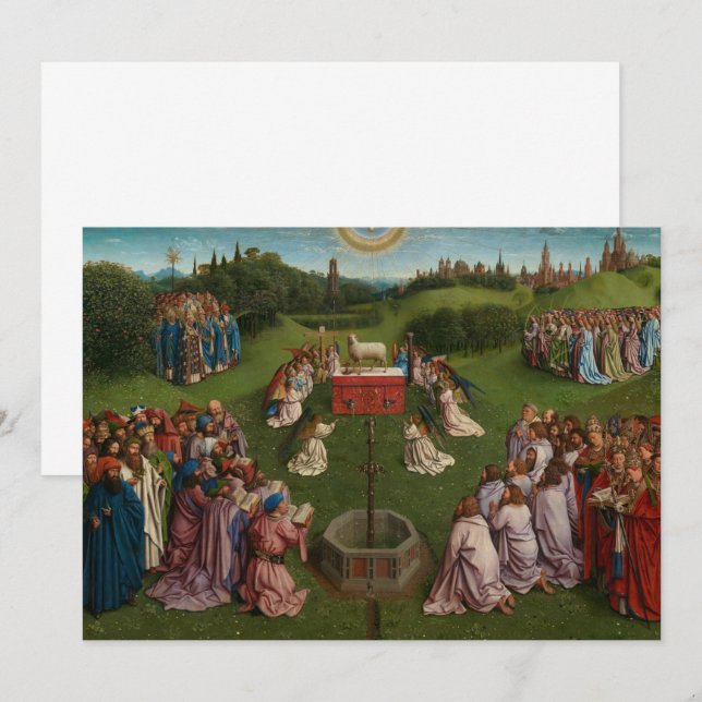 Adoration of the Mystic Lamb, The Ghent Altarpiece Thank You Card (Front/Back)