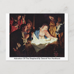Adoration Of The Shepherd By Gerard Van Honthorst Postcard