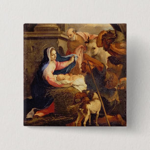 Adoration of the Shepherds 15 Cm Square Badge