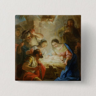 Adoration of the Shepherds 15 Cm Square Badge