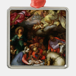 Adoration of the Shepherds, 1612 Metal Ornament