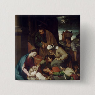 Adoration of the Shepherds, 1630 15 Cm Square Badge