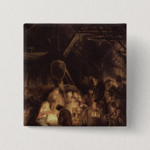 Adoration of the Shepherds, 1646 15 Cm Square Badge