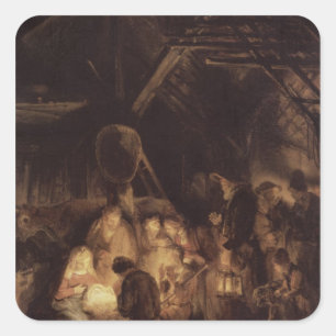Adoration of the Shepherds, 1646 Square Sticker