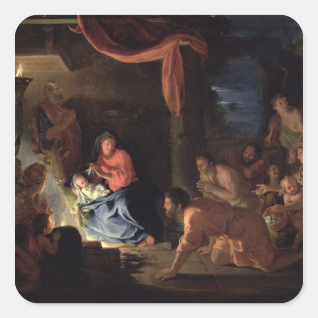 Adoration of the Shepherds, 1689 Square Sticker (Front)