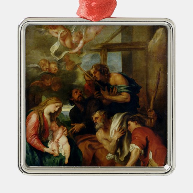 Adoration of the Shepherds 2 Metal Ornament (Front)