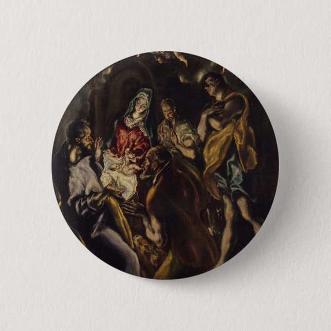 Adoration of the Shepherds 6 Cm Round Badge (Front)