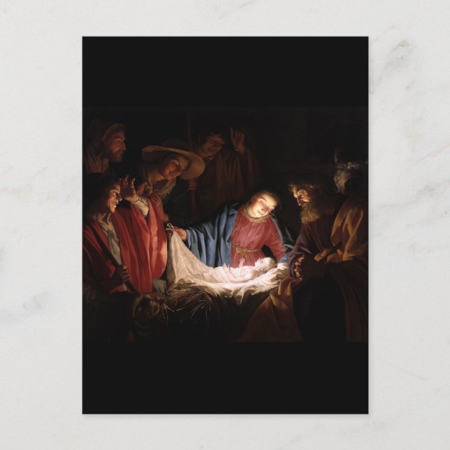 Adoration of the Shepherds by Gerard van Honthorst Postcard (Front)