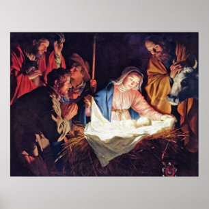 Adoration of the Shepherds by Gerard van Honthorst Poster