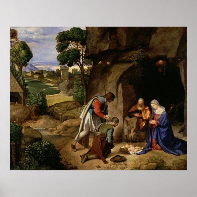 Adoration of the Shepherds by Giorgio da Castelfra Poster (Front)
