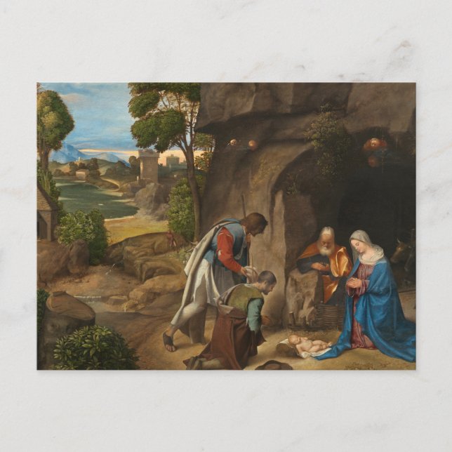 Adoration of the Shepherds by Giorgione Christmas Holiday Postcard (Front)
