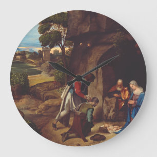 Adoration of the Shepherds by Giorgione Large Clock
