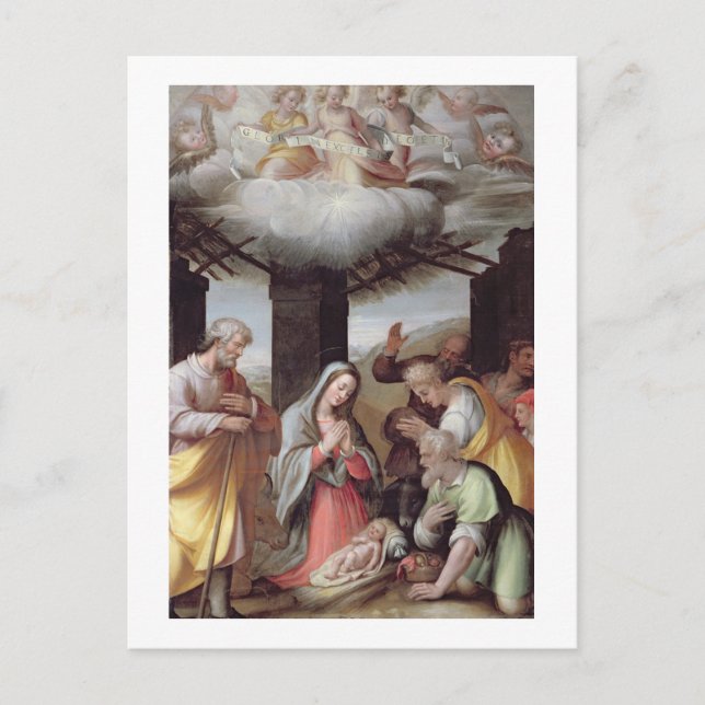 Adoration of the Shepherds, c.1500 (tempera on pan Postcard (Front)