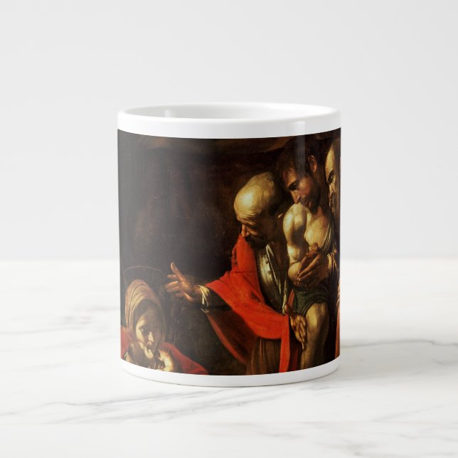 Adoration of the Shepherds (Caravaggio) Large Coffee Mug (Front)