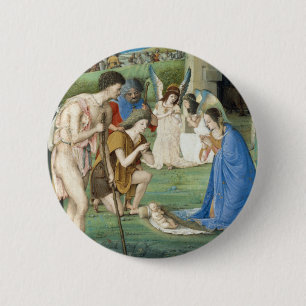 Adoration of the Shepherds, circa 1500 6 Cm Round Badge