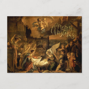 Adoration of the Shepherds Fine Art Christmas  Holiday Postcard