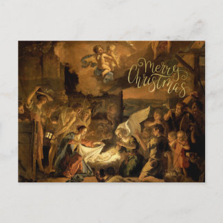 Adoration of the Shepherds Fine Art Christmas  Holiday Postcard