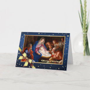 Adoration of the Shepherds. Fine Art Religious   Holiday Card